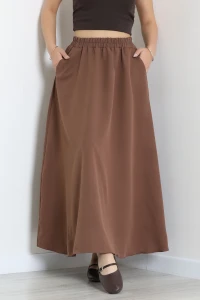 Dabıl Kumaş Cepli Etek Mocha - 43952.1884.
