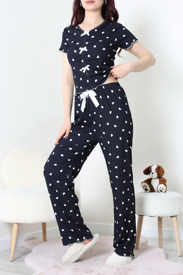 Kurdeleli Bürümcük Pijama Takımı Siyah - 52339.2159.