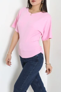Arka Bağlamalı Modal Bluz Pembe - 71161.1388.