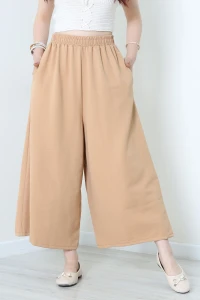 Keten Görünümlü Etek Pantolon Camel - 80872.147.