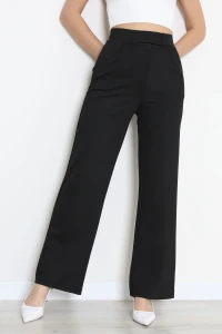 Kemer Cırtlı Krep Pantolon Siyah - 20255.1865.