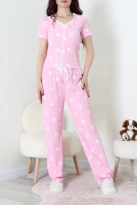 Kurdeleli Bürümcük Pijama Takımı Pembekalp - 52339.2159.