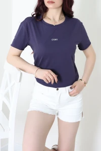 Baskılı Penye Tişört Mor - 55122.2142.