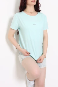 Baskılı Penye Tişört Suyeşili - 55122.2142.
