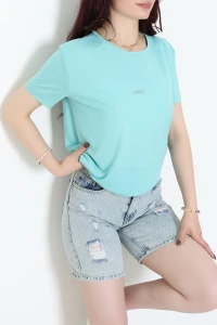 Baskılı Penye Tişört Açıkmint - 55122.2142.