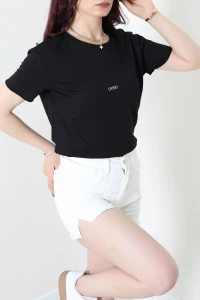 Baskılı Penye Tişört Siyah - 55122.2142.