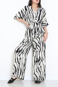 Dokuma Viskon Kimono Takım Füme - 55155.701.