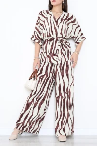 Dokuma Viskon Kimono Takım Kahve - 55155.701.