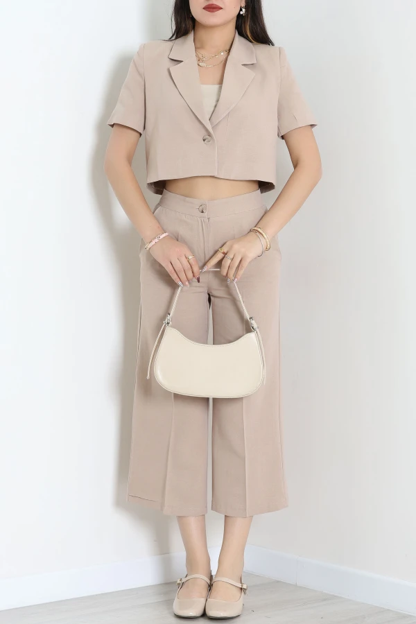 Ceketli Keten Takım Camel - 7407.1437.