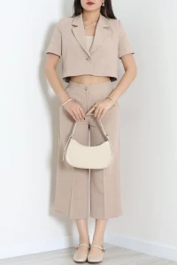 Ceketli Keten Takım Camel - 7407.1437.