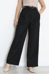 Kemer Aksesuarlı Poliviskon Pantolon Siyah - 7728.1437.
