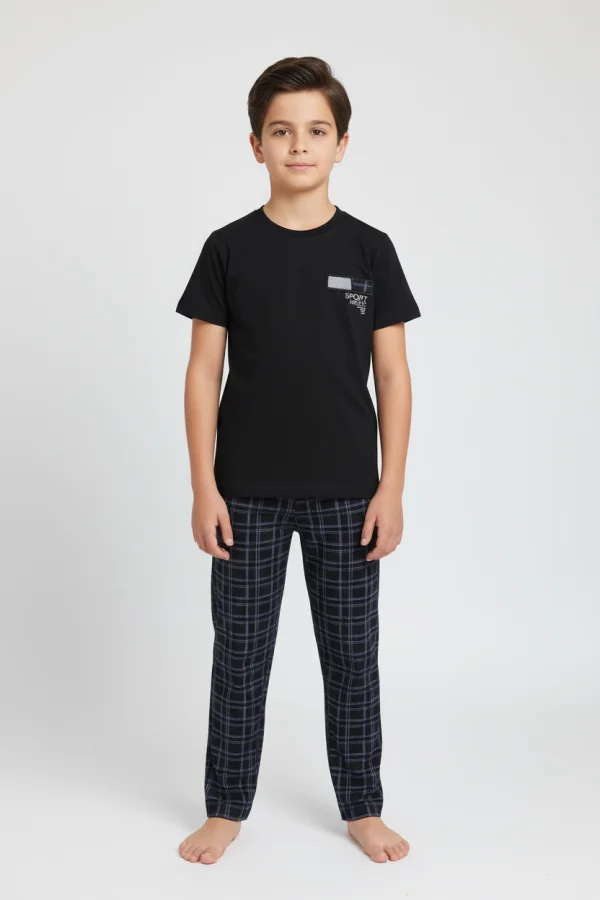 5-12 Yaş Süprem Pijama Takımı Siyah - 52331.1048.