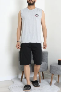 Süprem Şortlu Erkek Pijama Takımı Gri - 42983.1048.