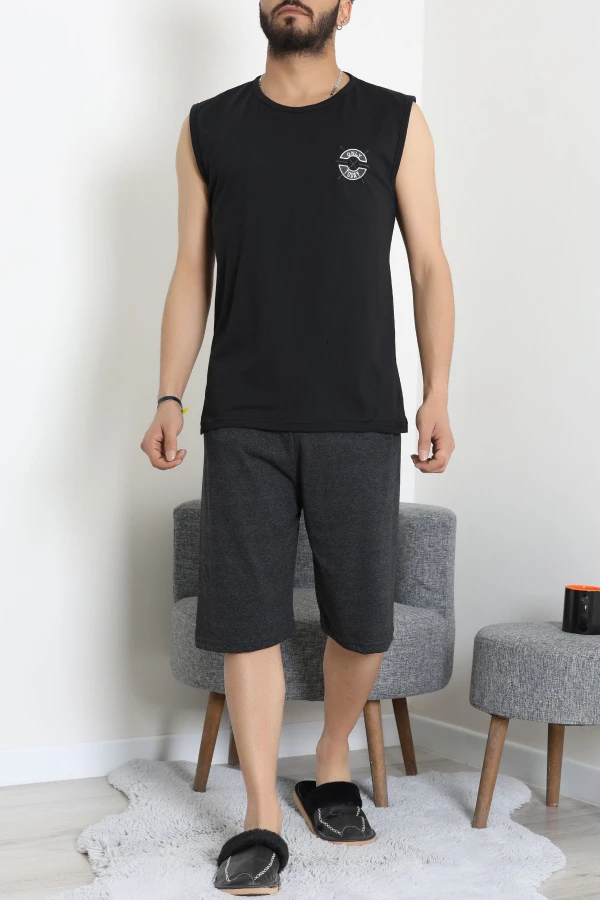 Süprem Şortlu Erkek Pijama Takımı Siyah - 42983.1048.