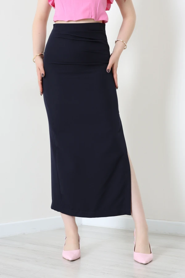 Dabıl Kumaş Etek Lacivert - 44014.1991.