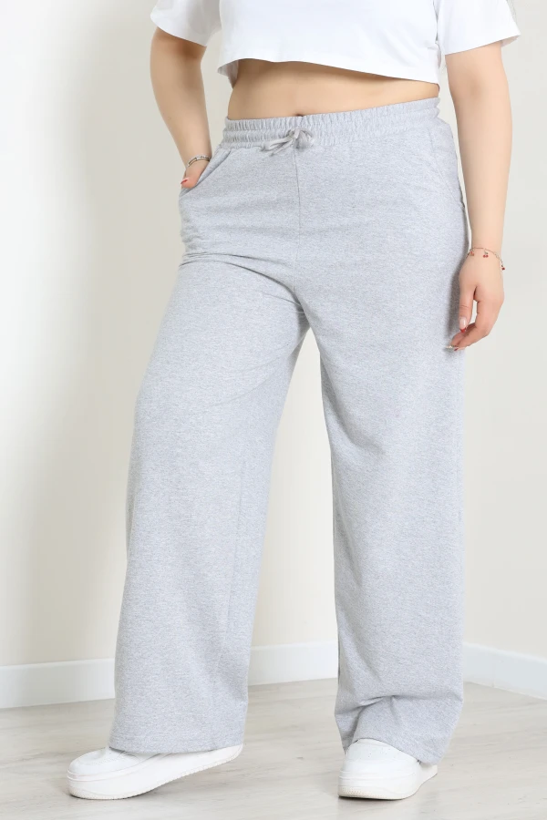 Büyük Beden 2 İplik Eşofman Altı Gri - 52315.1005.