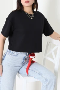 Crop Modal Tişört Lacivert - 55185.1872.