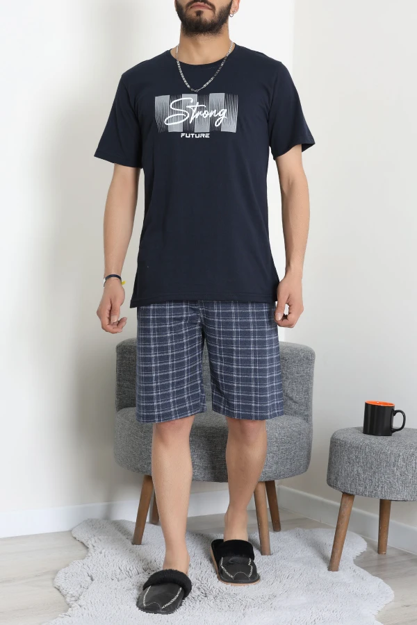 Süprem Erkek Şortlu Pijama Takımı Koyulacivert - 70945.1961.