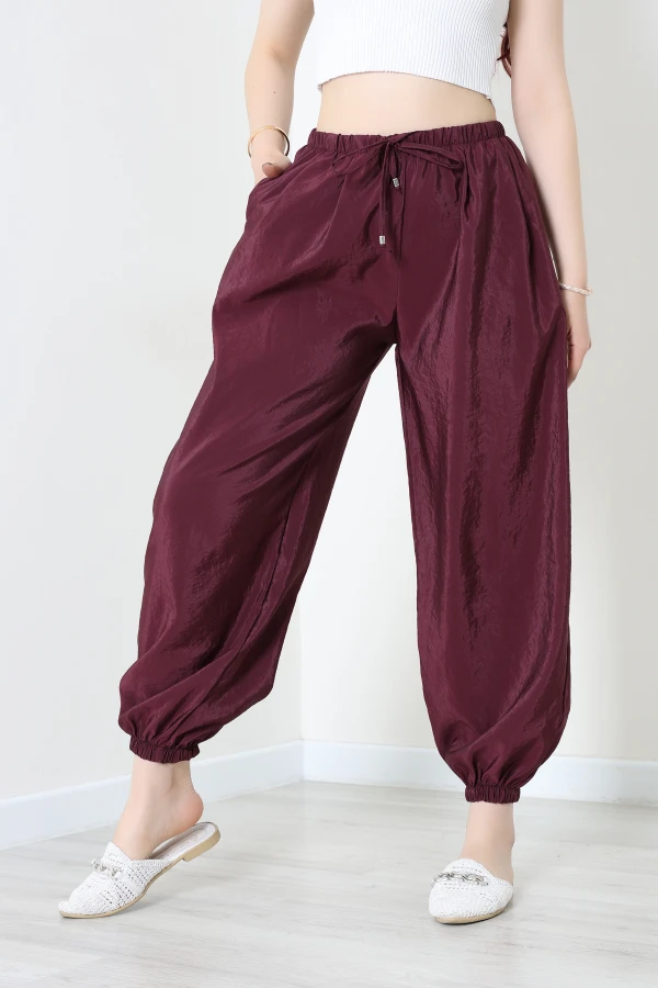 Beli Lastikli Pantolon Bordo - 71181.1837.