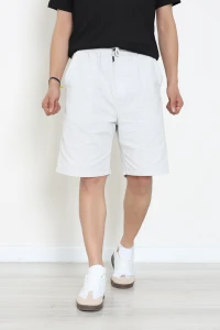 Beli Lastikli Keten Erkek Şort Gri - 71413.1837.