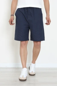 Beli Lastikli Keten Erkek Şort Lacivert - 71413.1837.