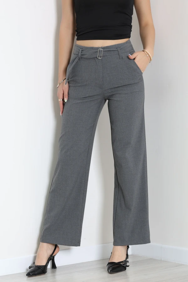 Kemerli Poliviskon Palazzo Pantolon Antrasit - 7834.1437.