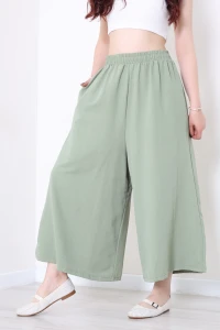 Keten Görünümlü Etek Pantolon Çağla - 80872.147.