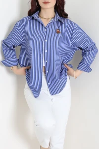 Ayıcık Detaylı Tunik Gömlek Lacivert - 8098.1437.