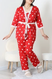 Cares Battal 3'Lü Pijama Set Kırmızıkalp - 163.1287.