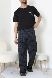 Kısa Kollu Erkek Pijama Takımı Siyahlaci - 41985.1048.