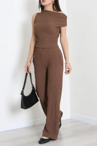 Kayık Yaka Bubble Takım Kahve - 55187.1872.