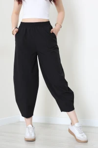 Paraşüt Kumaş Çımalı Şalvar Pantolon Siyah - 71180.1837.