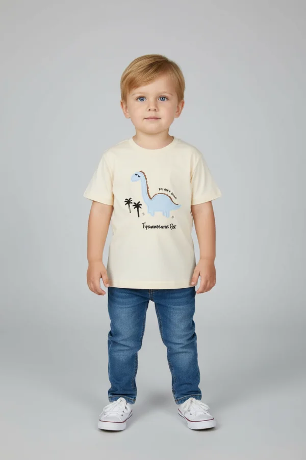 2-5 Yaş Çocuk Tişört Krem - 1252067.1576.
