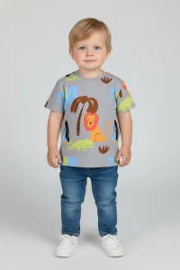 2-5 Yaş Erkek Çocuk Tişört Gri - 1254150.1576.