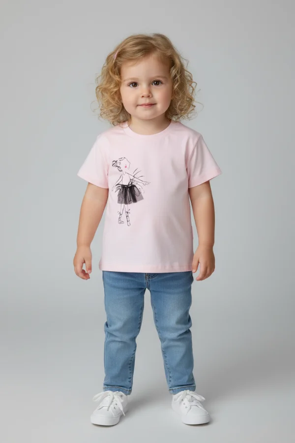 2-5 Yaş Çocuk Tişört Pudra - 5250175.1576.