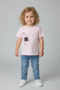 2-5 Yaş Çocuk Tişört Pudra - 5250175.1576.