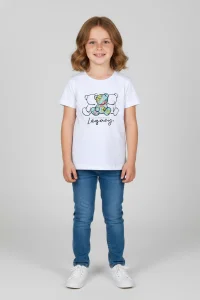 6-9 Yaş Baskılı Çocuk Tişört Beyaz - 6250015.1576.