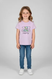 6-9 Yaş Baskılı Çocuk Tişört Lila - 6250015.1576.