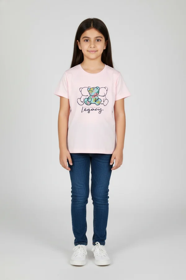6-9 Yaş Baskılı Çocuk Tişört Pembe - 6250015.1576.