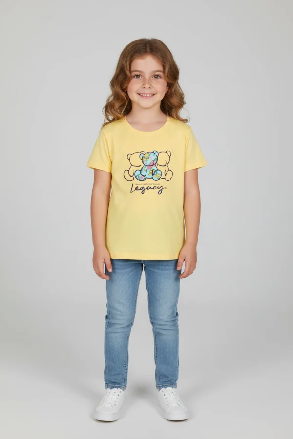 6-9 Yaş Baskılı Çocuk Tişört Sarı - 6250015.1576.