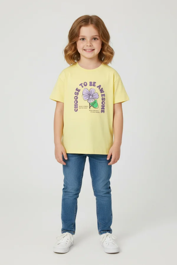 6-9 Yaş Çocuk Tişört Sarı - 6254190.1576.