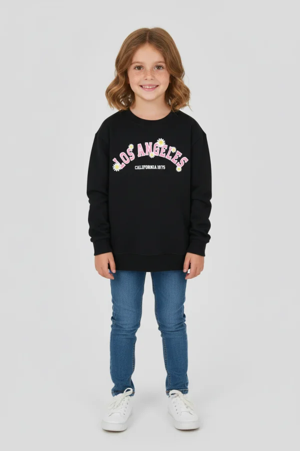 2 İp Şardonlu 6-9 Yaş Sweat Siyah - 6264149.1576.