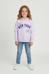 2 İplik Şardonsuz Penye Sweat 6-9 Yaş Lila - 6264210.1576.