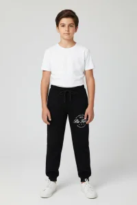 10-13 Yaş 2 İplik Baskılı Eşofman Altı Siyah - 7260029.1576.