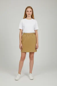 11-15 Yaş İki İplik Beli Lastikli Kompak Penye Şort Etek Bej - 90233.2032.