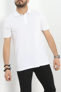 Gömlek Yaka Erkek Tişört Beyaz - 21844.200.