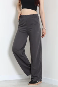 Baskılı Palazzo 2 İplik Eşofman Altı Antrasit - 30067.1878.