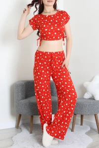 Milan Büzgülü Pijama Takımı Kırmızı - 32254.1857.
