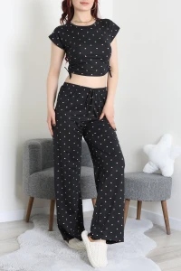 Milan Büzgülü Pijama Takımı Siyah - 32254.1857.