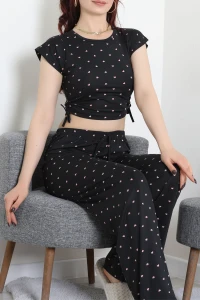 Milan Büzgülü Pijama Takımı Siyah - 32254.1857.
